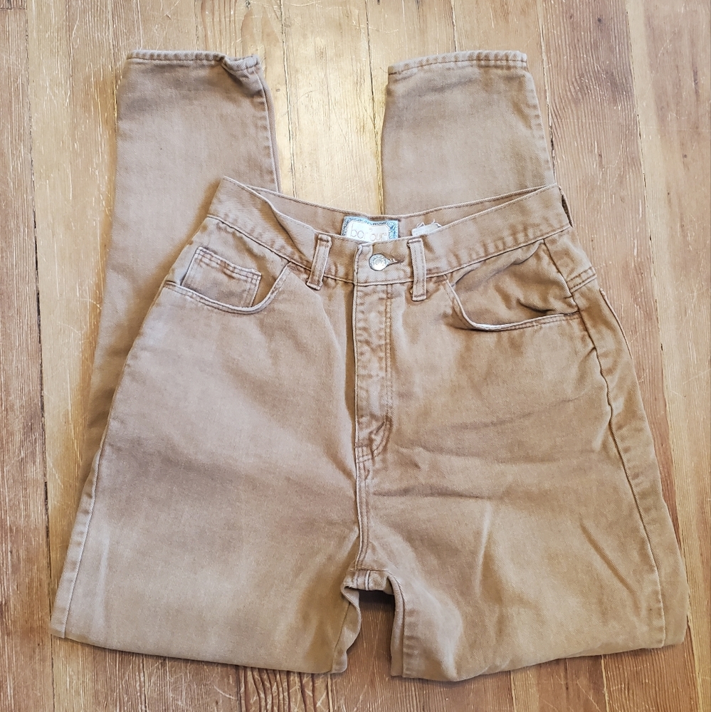 Bonjour International Vintage Womans Khaki/Tan Tapered Pants Size 10